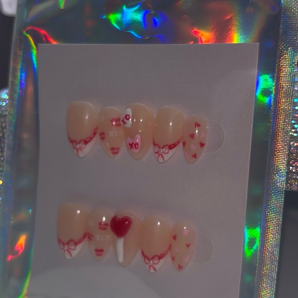 Valentine's Day Nail Art Set HANDMADE
